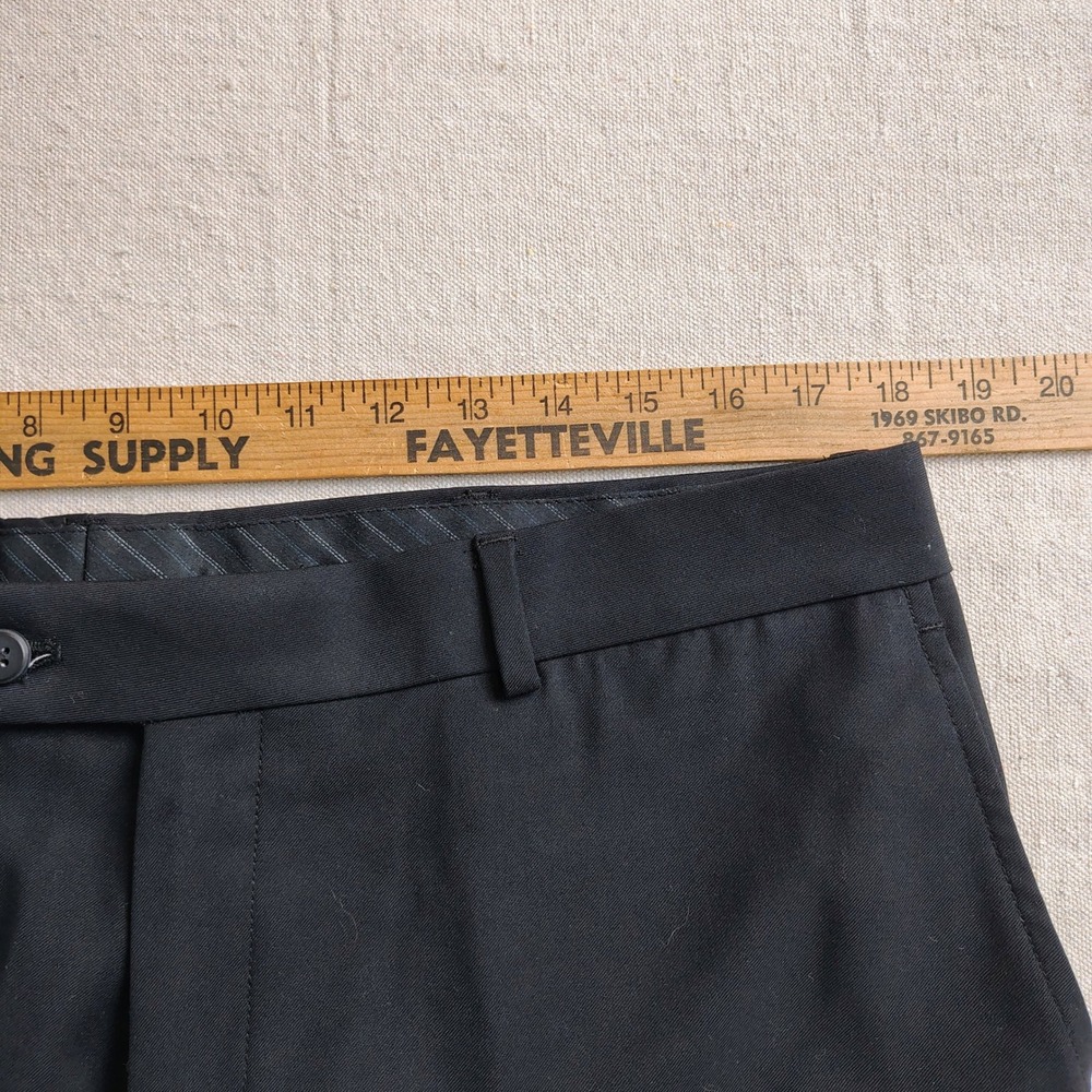 Stafford Mens 36x30 Classic Fit Dress Pants Black Performance Dark Academia - Picture 4 of 8